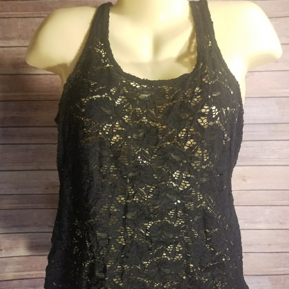 maurices black lace top